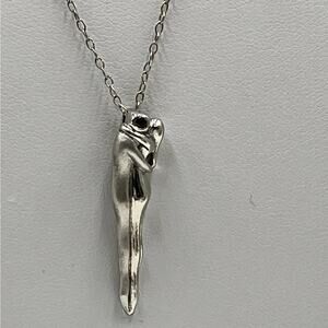 KIM Signed Sterling‎ Wedding Necklace Lovers Embrace Infinity Pendant Adam Eve